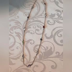SS Gemstone Necklace 18"